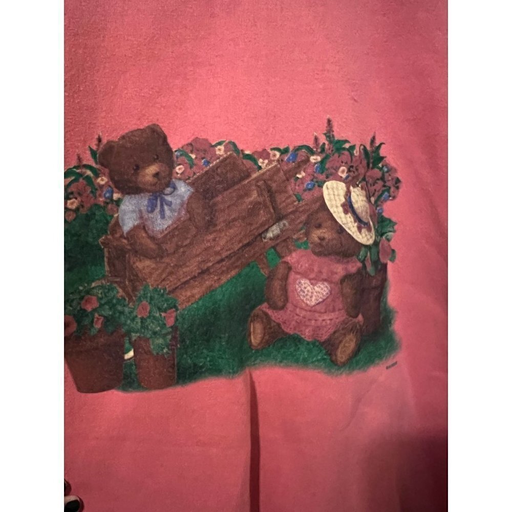 Vintage 90's LEE USA Women's Pink Bear Sweatshirt Size XL [EXCELLENT] - Picture 2 of 6